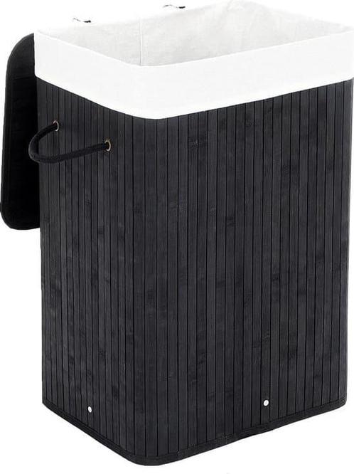 Wasbak - Bamboe wasmand - Opvouwbaar - Afneembaar - Zwart, Maison & Meubles, Salle de bain | Linge de bain & Accessoires, Enlèvement ou Envoi