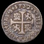 Spanje. Felipe V. 1/2 Reale 1732 - Ceca Sevilla P.A (Zonder, Postzegels en Munten