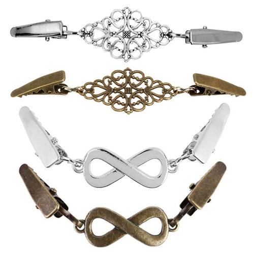 Fako Bijoux® - Vestsluiting - Vestclip - Set 4 Stuks - Ruit, Handtassen en Accessoires, Broches, Verzenden