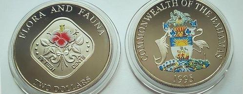 Bahamas. 2 Dollars 1995  Two Dollars  Bahamas Flora &, Postzegels en Munten, Munten | Europa | Niet-Euromunten