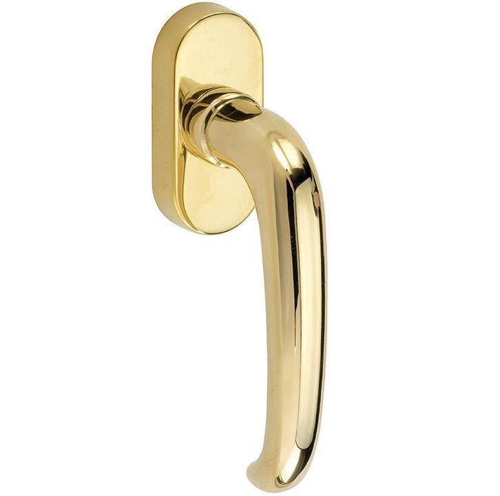 Draaikiepgarnituur Halfsabel/Elegant messing ongelakt, Doe-het-zelf en Bouw, Hang- en Sluitwerk, Klink of Kruk, Nieuw, Overige materialen