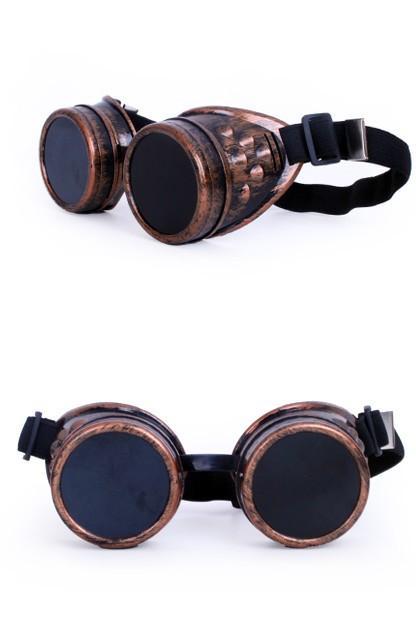 Goggles Steampunk Bril Koper Montuur Zonnebril Glazen Koperk, Hobby en Vrije tijd, Feestartikelen, Nieuw, Ophalen of Verzenden