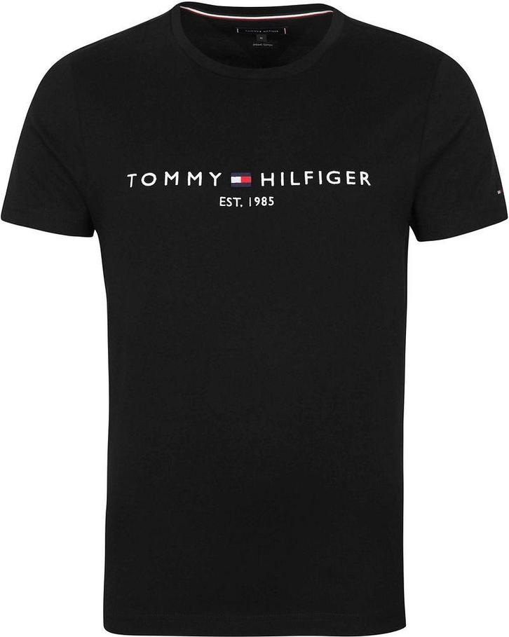 Tommy Hilfiger Logo T-shirt Zwart maat Maat 52/54 (L) Heren, Kleding | Heren, T-shirts, Zwart, Nieuw, Maat 52/54 (L), Verzenden