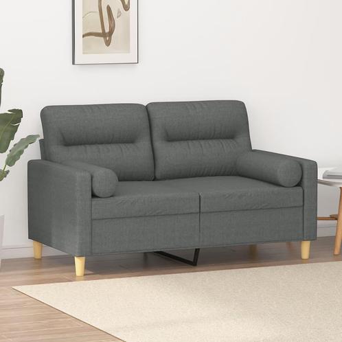 vidaXL Canapé 2 places avec oreillers gris foncé 120 cm, Maison & Meubles, Canapés | Salons, Neuf, Envoi
