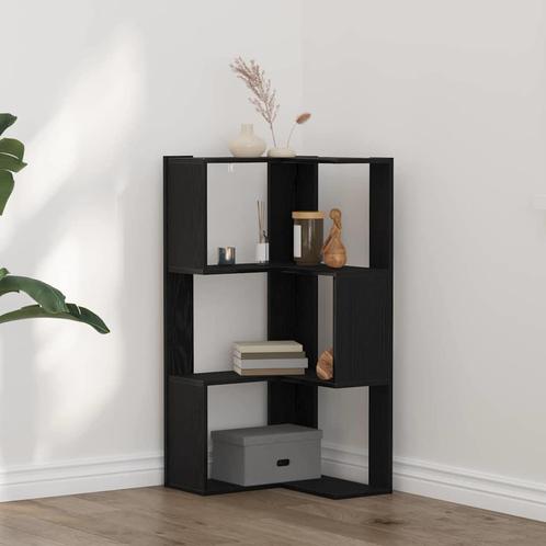 vidaXL Hoek Boekenkast Zwart eiken 50 x 50 x 102 cm Bewerkt, Maison & Meubles, Armoires | Bibliothèques, Envoi