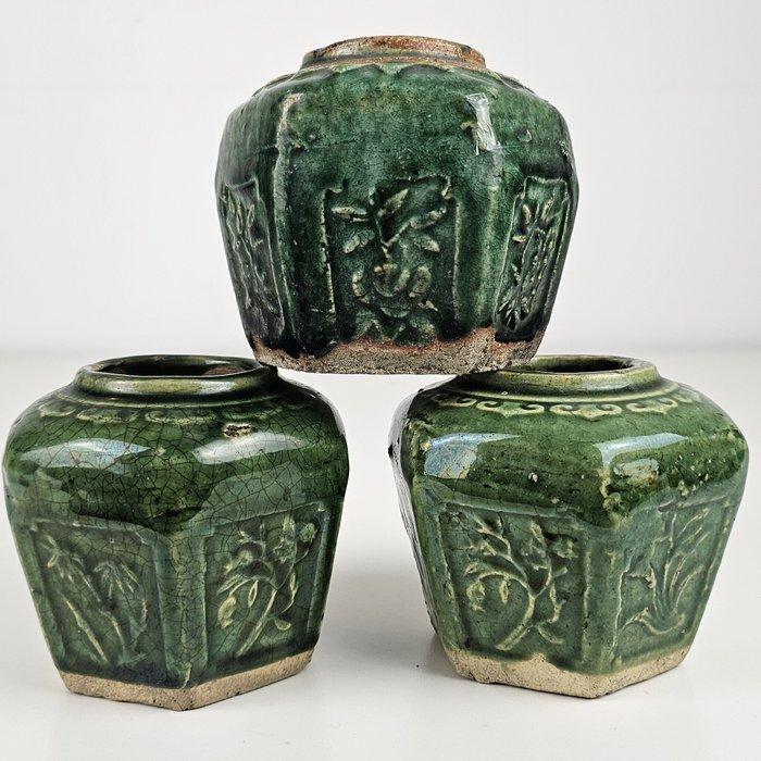 Gemberpot (3) - Aardewerk - Shiwan gemberpotten, Antiek en Kunst, Kunst | Designobjecten