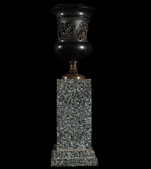 Urn - Copa - Gepatineerd brons - Grand Tour, brons/marmer, Antiquités & Art, Curiosités & Brocante