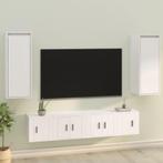 vidaXL Wandkasten 2 st 30x30x80 cm massief grenenhout wit, Huis en Inrichting, Kasten | Wandmeubels, Verzenden, Nieuw
