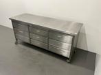 Mobiele RVS werktafel met lades | 2000x700x920mm, Ophalen of Verzenden