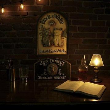 From Dusk till Dawn - 2x Advertising Whiskey Panels: Black &