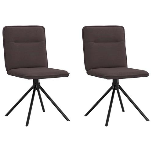 vidaXL Eetkamerstoelen 2 st stof donkerbruin, Huis en Inrichting, Stoelen, Nieuw, Verzenden