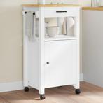 vidaXL Keukentrolley MONZA 48x40x90 cm massief grenenhout, Huis en Inrichting, Keuken | Keukenbenodigdheden, Verzenden, Nieuw