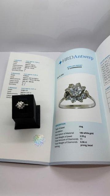 Ring - 18 karaat Witgoud - 0.96ct. tw. Diamant (Natuurlijk) beschikbaar voor biedingen