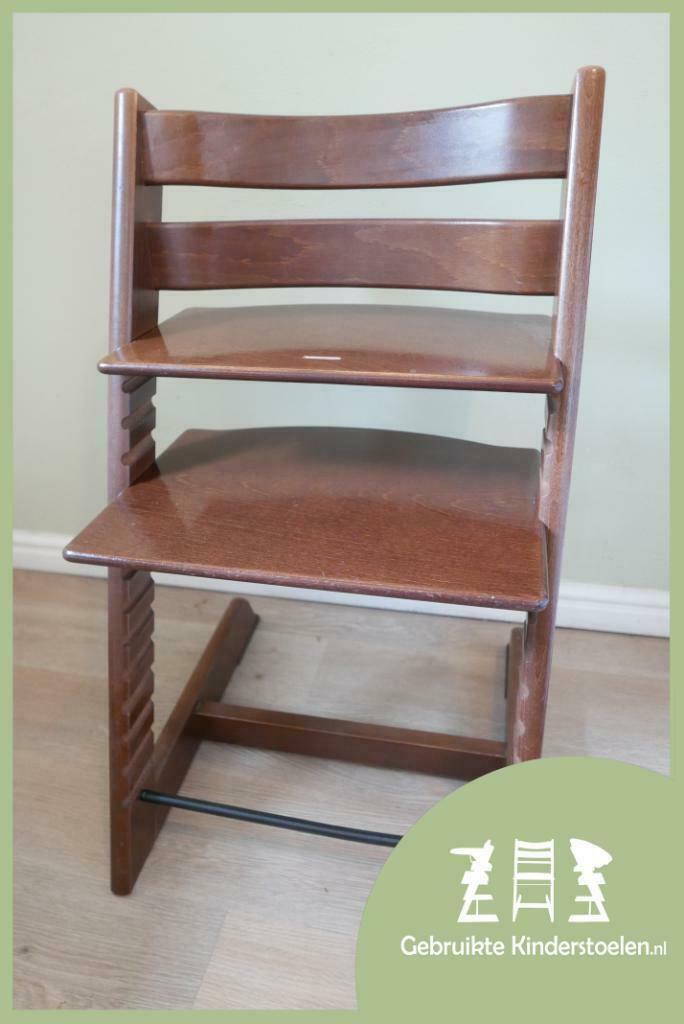 Stokke Tripp Trapp Walnoot Bruin noyer, Kinderen en Baby's, Kinderstoelen, Meegroeistoel, Zo goed als nieuw, Aanschuifbaar, Afneembaar eetblad