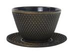 Teacup 12cl + round plate Arare, gold, Hobby en Vrije tijd, Theezakjes