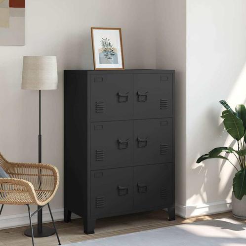 vidaXL Opbergkast industrieel 75x40x115 cm metaal zwart, Huis en Inrichting, Kasten | Overige, Nieuw, Verzenden