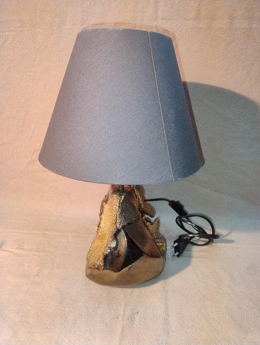 Tafellamp - Brons, Textiel, Metaal - sculpturale tafellamp, Antiek en Kunst, Curiosa en Brocante