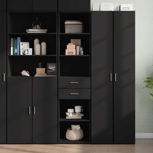 vidaXL Buffet haut noir 45x42,5x185 cm bois dingénierie, Huis en Inrichting, Kasten | Dressoirs, Verzenden