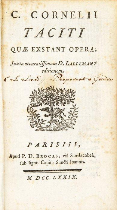 Tacite - C. Cornelii Taciti Quae Exstant Opera - 1779, Antiek en Kunst, Antiek | Boeken en Manuscripten
