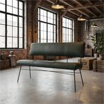 Leren eetkamerbank Solid - Hermes Verde (donkergroen) -, Huis en Inrichting, Ophalen of Verzenden, Nieuw, Leer