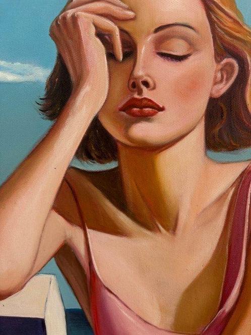 Enzo (XX) - La rêveuse 30, Antiek en Kunst, Kunst | Schilderijen | Modern