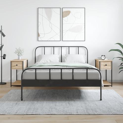 vidaXL Nachtkastjes 2 st 30x60x60 cm bewerkt hout sonoma, Huis en Inrichting, Slaapkamer | Nachtkastjes, Nieuw, Verzenden