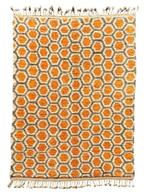Moroccan M’rirt Wool Rug – 200 x 300 cm – Hexagonal Orange, Nieuw