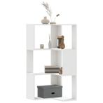 vidaXL Boekenkast 3-laags hoek 50x50x102 cm bewerkt hout wit, Huis en Inrichting, Kasten | Boekenkasten, Verzenden, Nieuw