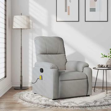vidaXL Massagestoel microvezelstof lichtgrijs, Verzenden, Nieuw