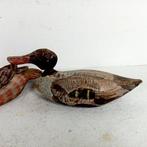 Lokeend - Lokeend (2) - Hout, Handbeschilderd hout