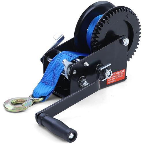 Krachtige handlier 1500kg met 8m band - perfect voor aanh..., Doe-het-zelf en Bouw, Lieren en Takels, Nieuw, Ophalen of Verzenden
