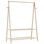 vidaXL Kledingrek met schappen 132x45,5x150,5 cm bamboe, Huis en Inrichting, Kasten | Kleerkasten, Verzenden, Nieuw