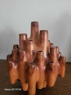 Vaas - Keramiek - Vase sculptural en piqué fleurs