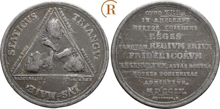 Zinnmedaille von Wermuth 1709 Polen: August der Starke, 1..., Postzegels en Munten, Penningen en Medailles, Verzenden