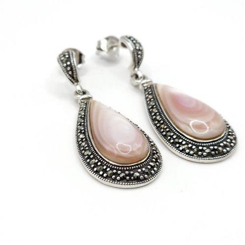 Zilver, 925 Sterling Zilver Parelmoer & Markasiet -, Antiek en Kunst, Kunst | Designobjecten