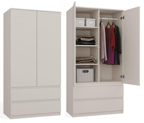 Kledingkast creme 90 cm met legplanken en roedestang Creme, Huis en Inrichting, Kasten | Kleerkasten, 50 tot 75 cm, Nieuw, Overige houtsoorten