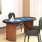 vidaXL Table de poker 10 joueurs Bleu 160x80x75 cm, Verzenden, Neuf