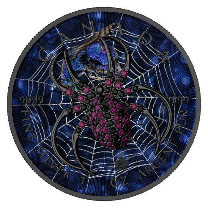 Canada. 5 Dollars 2025 Maple Leaf - Blue Spider 1 Oz Silver, Postzegels en Munten, Munten | Europa | Niet-Euromunten