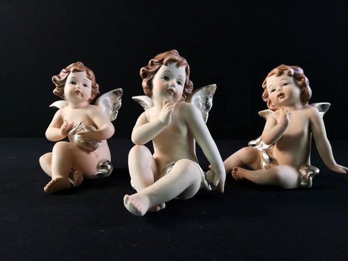 Beeldje - Set van 3 putti (3) - Porselein, Antiek en Kunst, Antiek | Boeken en Manuscripten