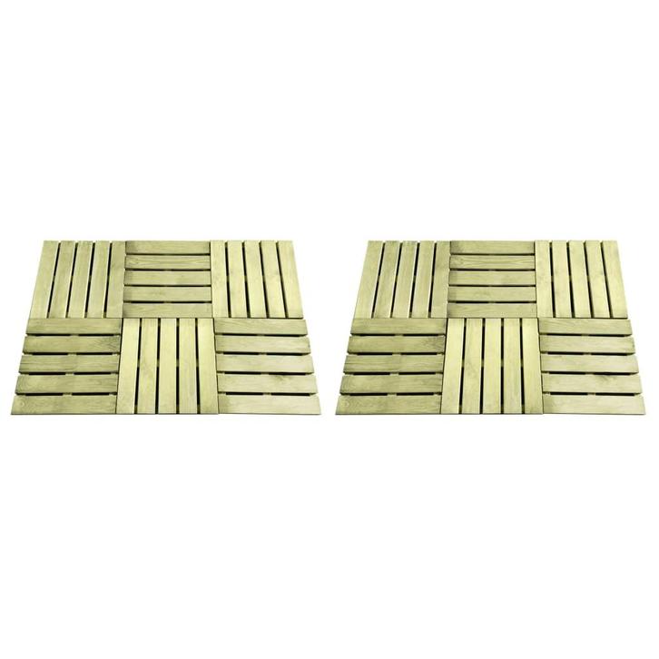 vidaXL 12 st Terrastegels 50x50 cm hout groen, Doe-het-zelf en Bouw, Vloerdelen en Plavuizen, Nieuw, Verzenden