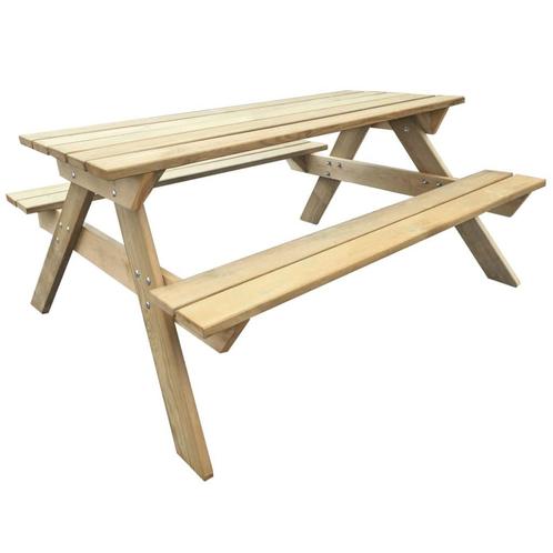 vidaXL Picknicktafel 150x135x71,5 cm hout, Tuin en Terras, Tuintafels, Nieuw, Verzenden