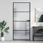 vidaXL Binnendeur smal 93x201,5 cm gehard glas en aluminium, Verzenden, Nieuw