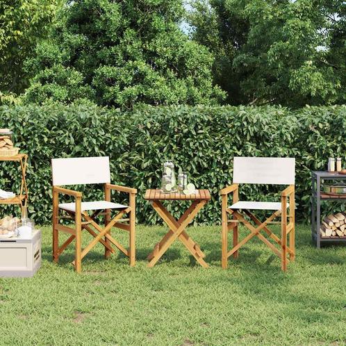 vidaXL Regisseursstoelen inklapbaar 2 st massief teakhout, Tuin en Terras, Tuinstoelen, Nieuw, Verzenden