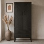 Mangohouten Kast Kjeld 80 Zwart, Huis en Inrichting, Kasten | Overige, Verzenden, Nieuw