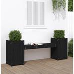 vidaXL Banc avec jardinières noir 180x36x63 cm bois, Verzenden