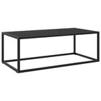 vidaXL Table basse Noir avec verre noir 100x50x35 cm, Maison & Meubles, Neuf, Verzenden