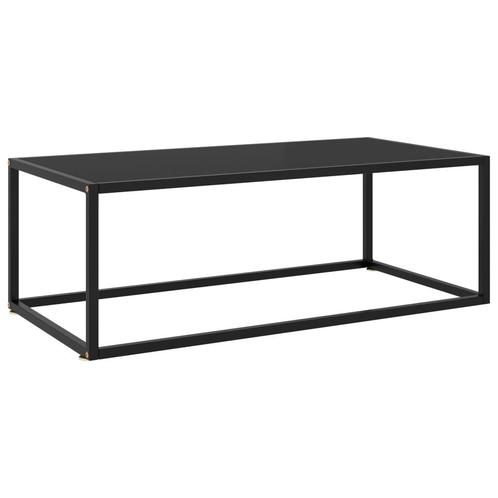 vidaXL Table basse Noir avec verre noir 100x50x35 cm, Maison & Meubles, Tables | Tables de salon, Neuf, Envoi
