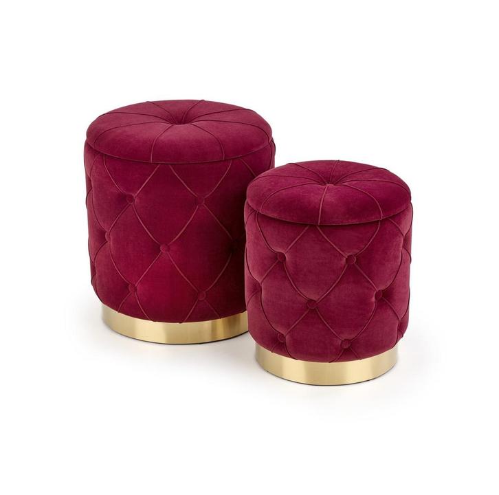 POLLY Poefs Bordeaux | Set van 2 | Retour Deal 40%, Huis en Inrichting, Woonaccessoires | Overige, Nieuw, Verzenden