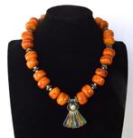 Antieke Kabyle Berber ketting, 45 cm, hars, zilver, etnisch, Antiek en Kunst