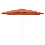 Houten Parasol 400x273cm OP = OP | 46% Voordeel Nu!, Tuin en Terras, Parasols, Verzenden, Nieuw, Meer dan 4 meter, Stokparasol
